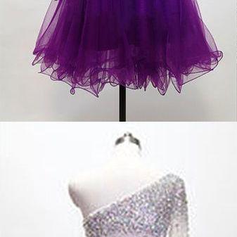 Cute Halter Grape Homecoming Dress Birthday Outfit Short Prom Dress Y7597