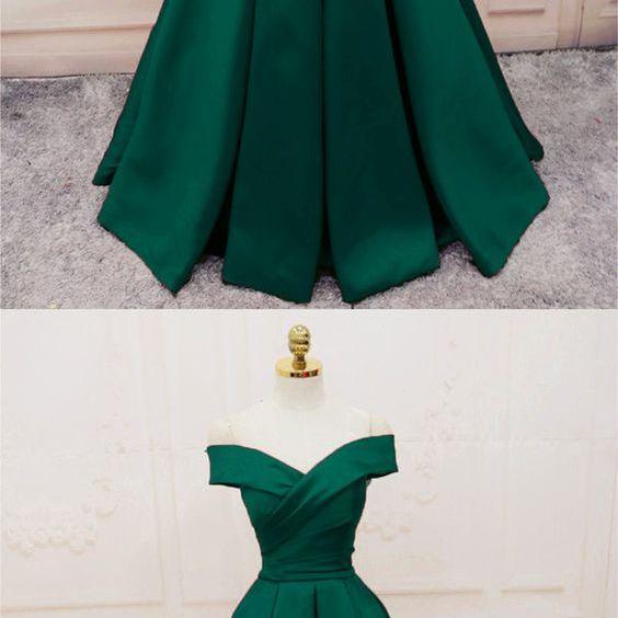 Amazing V-neck Off The Shoulder Long Satin Evening Gowns M6013 on Luulla