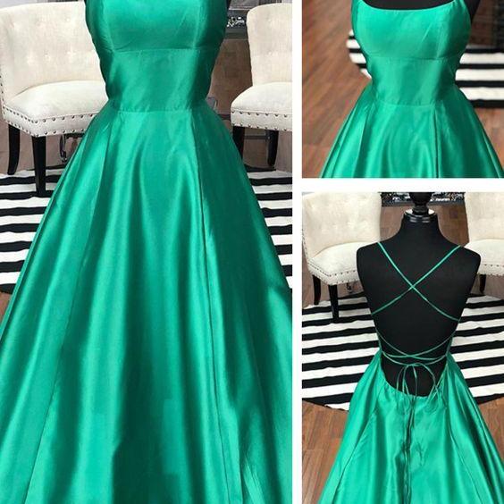 Simple Prom Dress, Elegant Green Prom Dress, 2019 Long Prom Dress ...
