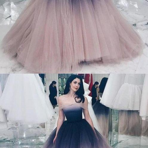 Yellow Organza Off The Shoulder Ball Gown Prom Dresses LBQ1413