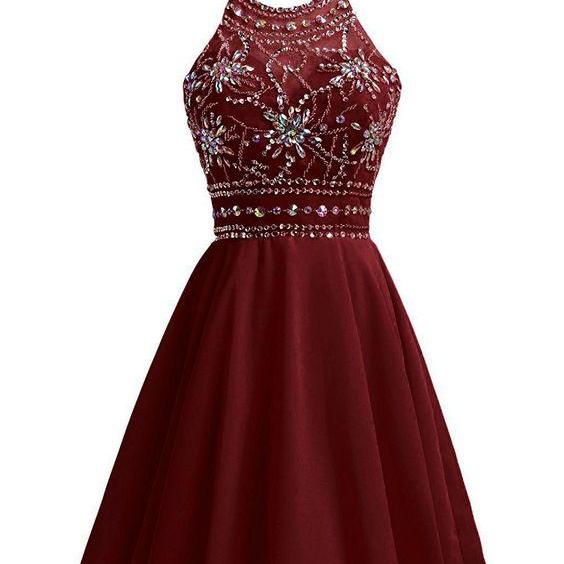 Elegant Burgundy Sheath Mini Cocktail Dress Short Graduation Homecoming Dress