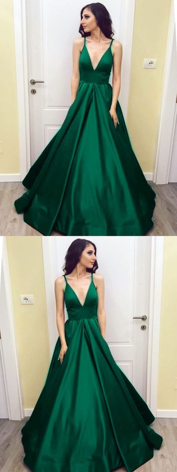  Dark  Green  Prom  Dress  emerald Green  Prom  Dress  satin 