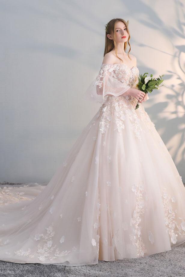 Light Champagne Tulle Lace Lique Long Prom Dress Light Champagne Tulle Lace Lique Long Prom Dress Wedding M2342