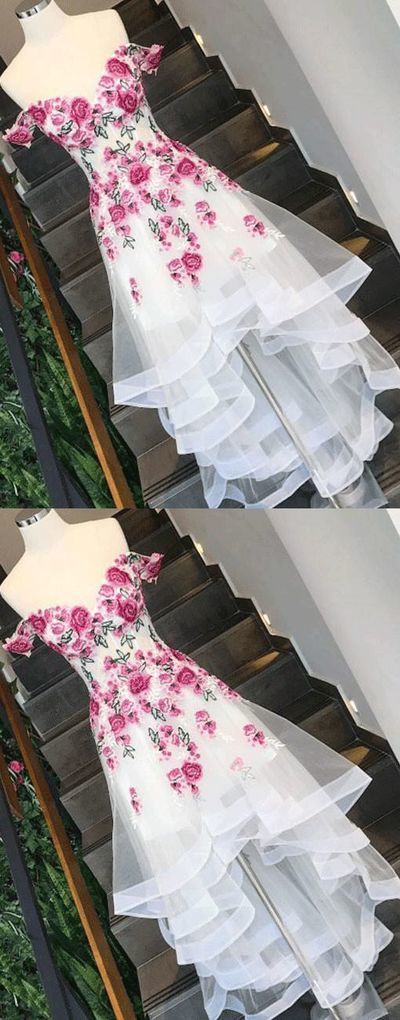 Elegant Off The Shoulder Tulle Prom Dress, Charming Evening Dress Y1901
