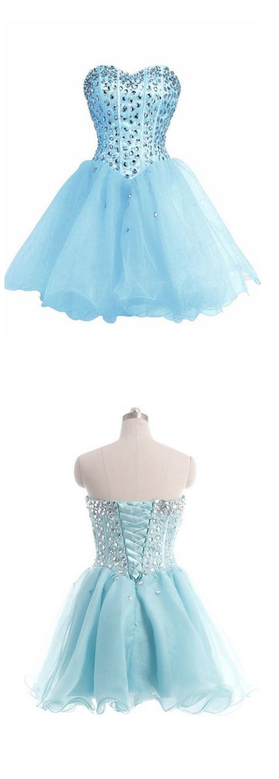 Baby Blue Sweetheart Orangza Homecoming Dress Graduation Gown M9215 on ...