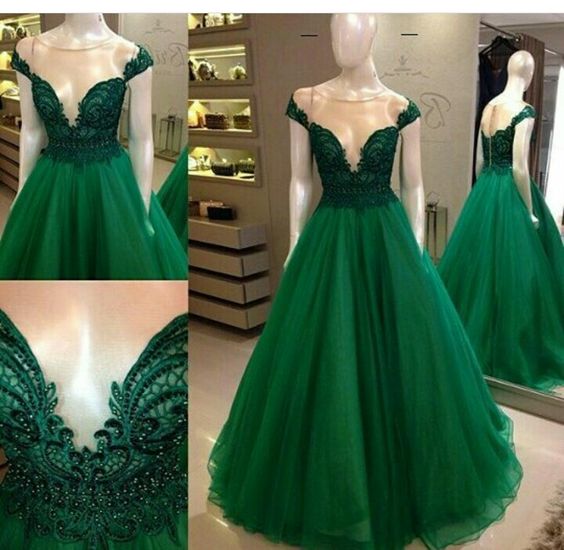 Green Long Prom Dress Evening Dress M101 on Luulla