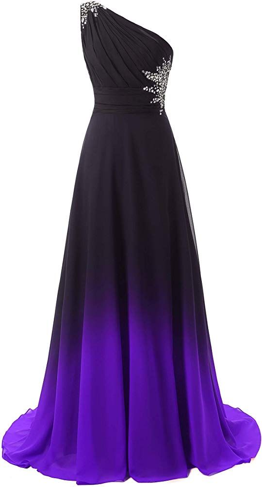 One Shoulder Ombre Long Evening Prom Dresses Chiffon Wedding Party Gowns M350 On Luulla 9045