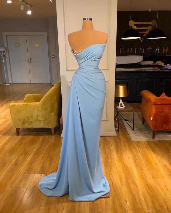Sheath Evening Gowns Party Dress Slit Sequins Formal Dress M953 on Luulla
