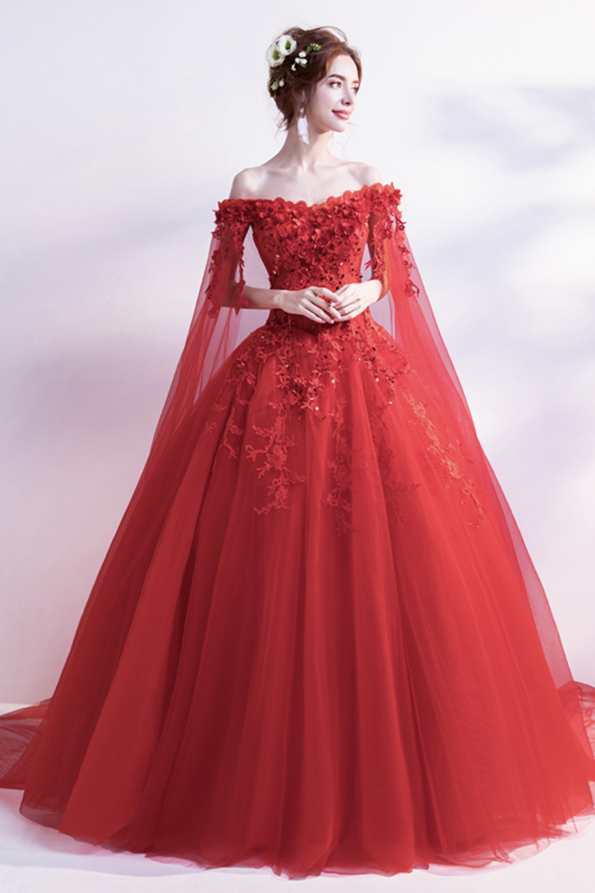 Red Lace Long A Line Prom Dress Red Evening Dress M3231 on Luulla