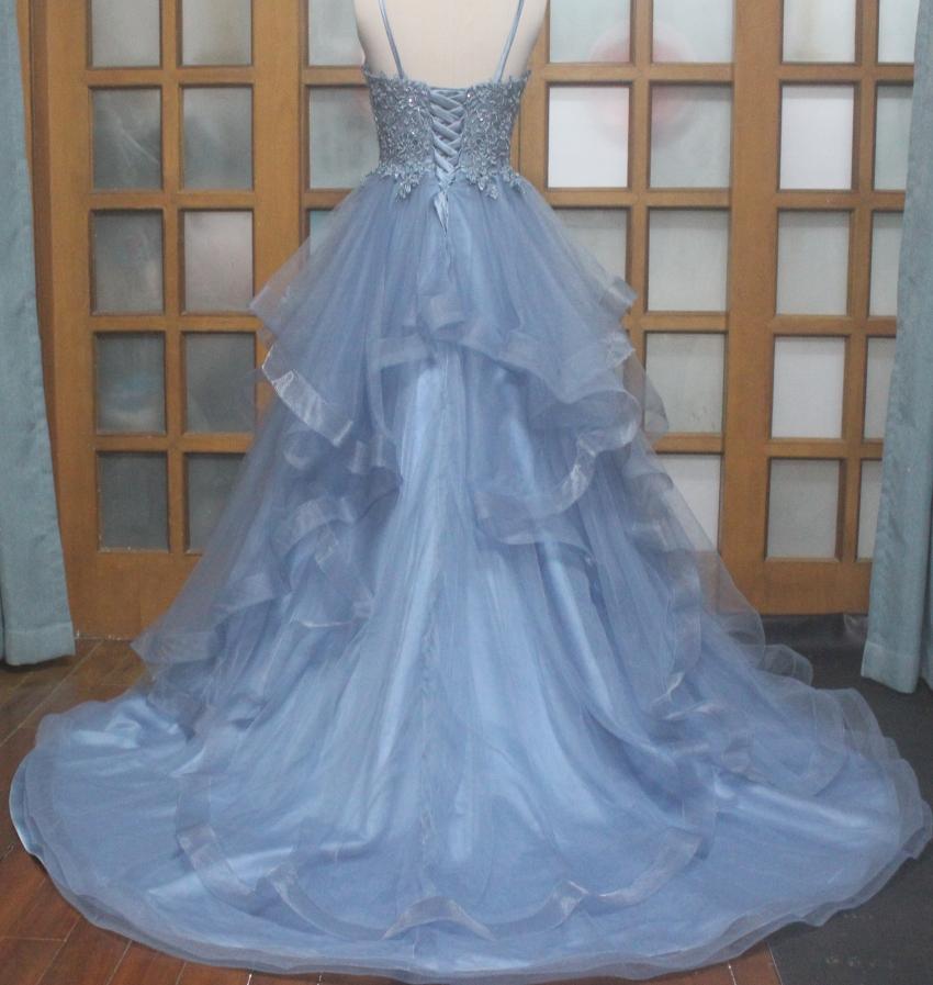 Elegant Straps Blue Applique Formal Dress Prom Dress Evening Dress Y5890 main image 0