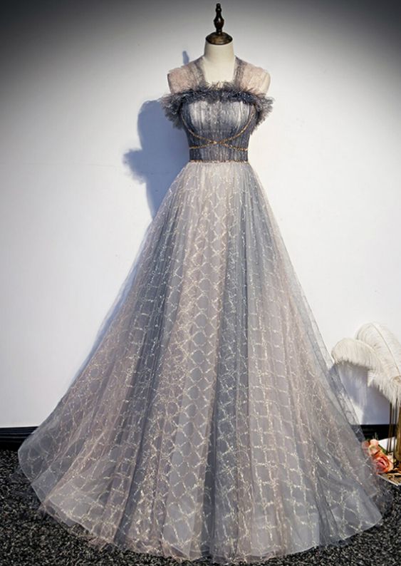 A-line Tulle Pleats Beading Prom Dress M3344 on Luulla
