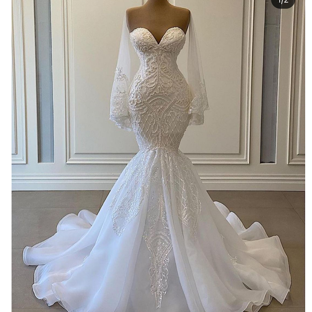 Mermaid Wedding Dress, Luxury Wedding Dress, Wedding Gown, Vestido De