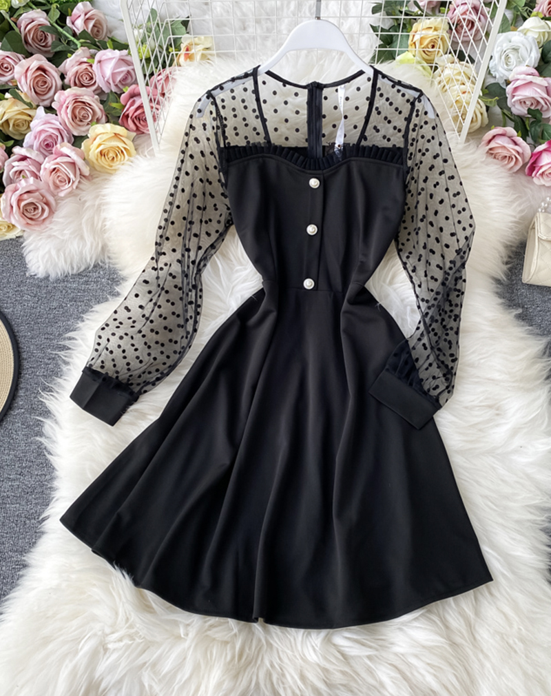 Black A Line Long Sleeve Dress Fashion Dress on Luulla