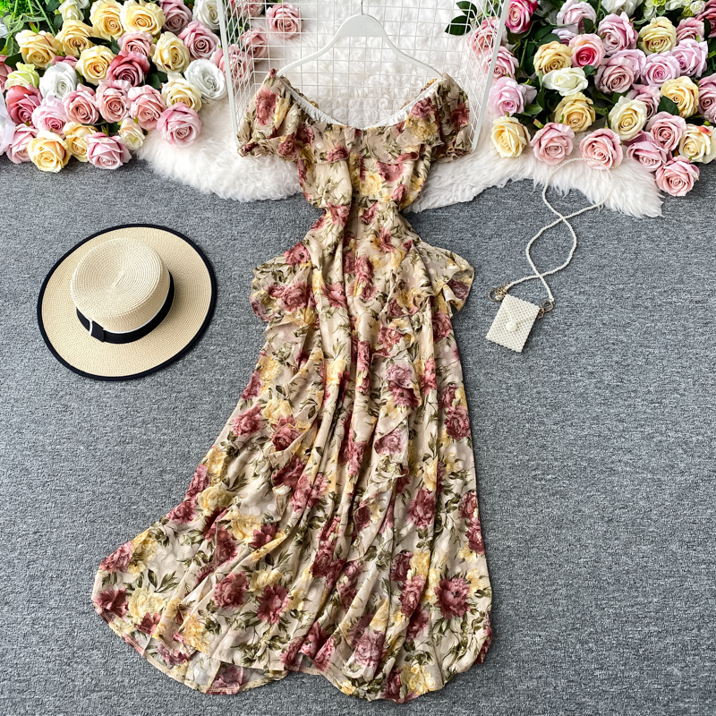 Sweet A Line Floral Fashion Dress on Luulla