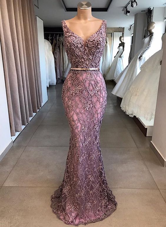 Weitese Dress Elegant Short Sheath Lace Green V-neck Prom Dresses main image 1