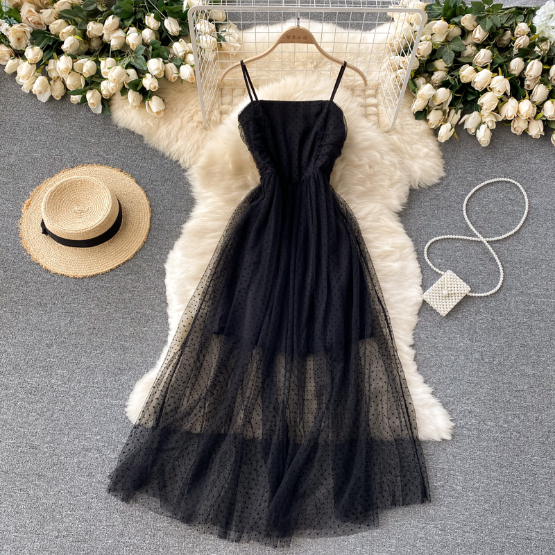 Black A line short dress fashion dress , main image 0