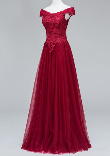 burgundy off the shoulder ball gown